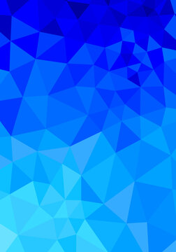 青色の幾何学的な背景素材。ダイヤモンドや氷のようなデザイン。