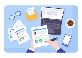 Employment Agency for Recruitment or Placement Job Service with Skilled and Experienced Career Laborers in Flat Cartoon Illustration