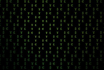 Dark green vector layout with banking symbols.