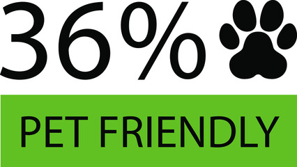 % percentage pet friendly sign label vector art illustration