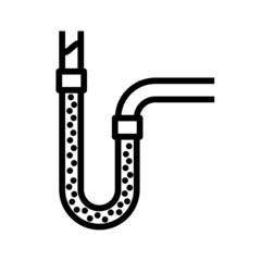 Black line icon for Drain icon