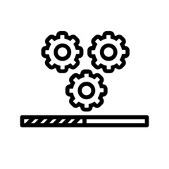 Black line icon for Installation icon