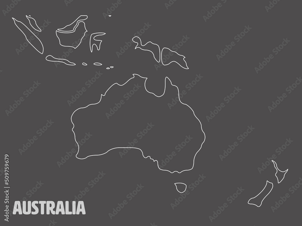 Canvas Prints smooth map of australia continent - Canvas Prints