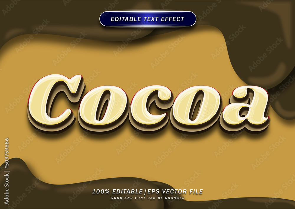 Poster cocoa bold text editable effect. sweet style design