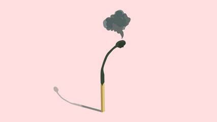 Vector illustration of burnout, modern workplace, hustle culture - obrazy, fototapety, plakaty