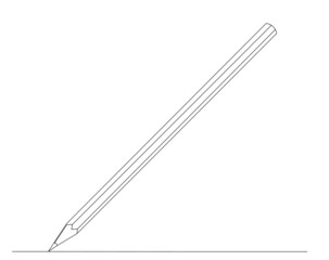pencil drawing by one continuous line, vector