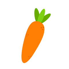 Carrot icon. Flat design on a white background. Vector stock illustration