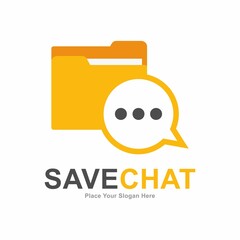 Save folder chat vector logo template. Suitable for business, technology and social media