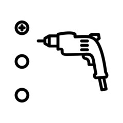Black line icon for Installing