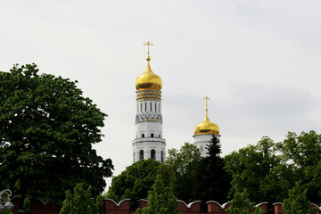 Fototapeta na wymiar The Cathedral behind the Kremlin walls.