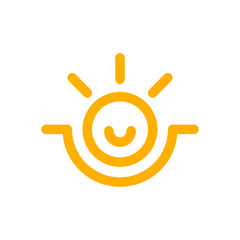 Sun character, yoga line logo