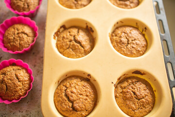 homemade cakes, muffins in a silicone baking dish. The rise in price of sugar, confectionery. sugar deficiency