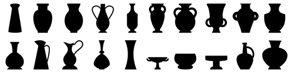 Vase vector icon set. amphora illustration sign collection. jug symbol.