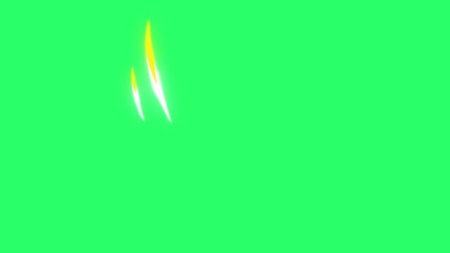 Animation orange speed line effect on green background.
