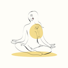 Girl in the lotus position.Relax. Meditation.