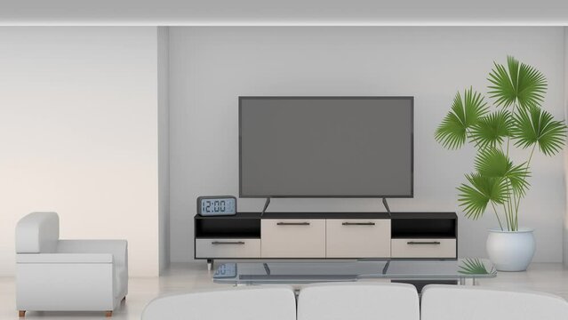 Home interior. Living room. 3D render