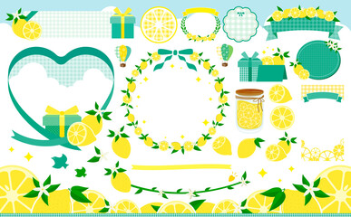 夏 レモンのフレームセット 文字なし