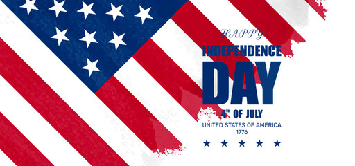 Naklejka premium USA Independence Day 4th of July. USA flag
