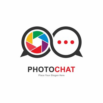 Photo chat vector logo template. Suitable for business, social network and art
