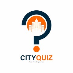 City question mark logo vector template. Suitable for business, school, architecture