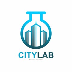 City lab logo template vector. Suitable for business, science, building