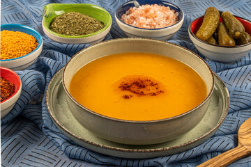 Tarhana soup. This soup is a specific kind of healthy and nutritious soup Turkey. Generally, Anatolian people consume this nice soup a lot. It is made from tomatoes, onions, red peppers and flour.