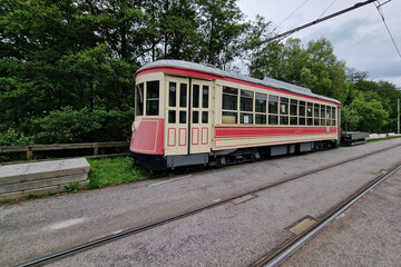 old new york tram red wagon 1939