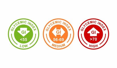 Glycemic index logo badge vector design - obrazy, fototapety, plakaty