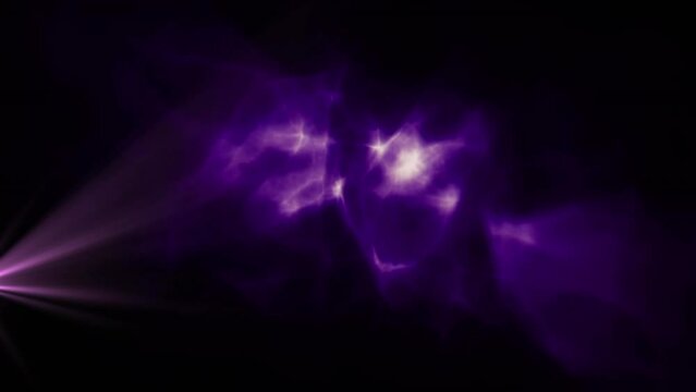Animation of violet shapes changing over black background