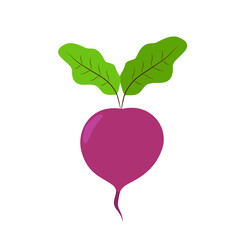 Beet icon. Flat design on a white background. Vector stock illustration