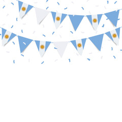 Vector Illustration of Independence Day of Argentina.  Garland with the flag of Argentina on a white background.
