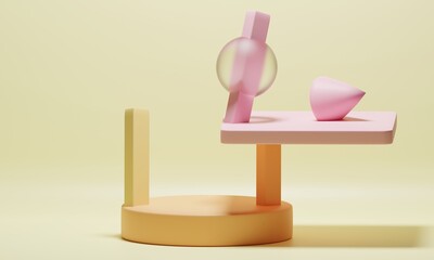 Abstract geometric illustration, 3d rendering