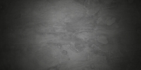 Dark black grunge textured concrete backdrop background. Panorama dark grey black slate background or texture. Vector black concrete texture. Stone wall background.