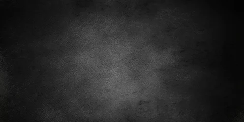 Foto op Plexiglas Dark black grunge textured concrete background. Panorama dark grey black slate background or texture. Vector black concrete texture. Stone wall background. © MdLothfor