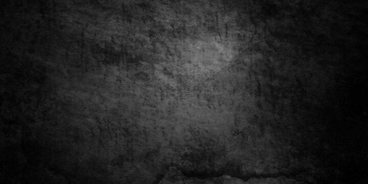 Dark grunge background Black stone concrete texture background anthracite panorama. Panorama dark grey black slate backdrop background or texture. © MdLothfor