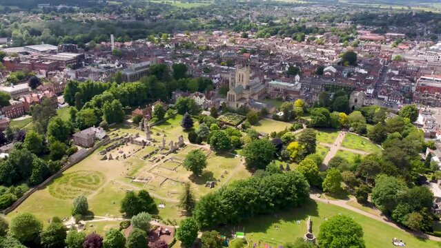 4k video footage of the St Edmundsbury Cathedral in Bury St Edmunds, Suffolk, UK