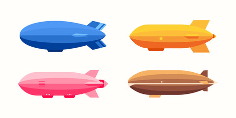 set of zepplin helium plane in vector illustration  © freeject.net