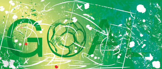 soccer, football, illustration with paint strokes and splashes, grungy mockup, great soccer event - 509778031