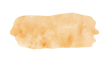 Watercolor sand texture background. Hand drawn brown soil piece isolated on white. Summer beach element. Sea resort concept