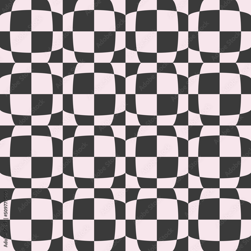 Poster Checkered pattern for print and decoration. Vector seamless checkerboard pattern in black and white.