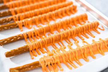 Carrot Chocolate Covered Pretzels