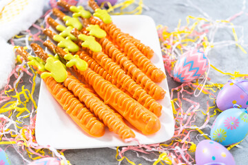 Carrot Chocolate Covered Pretzels