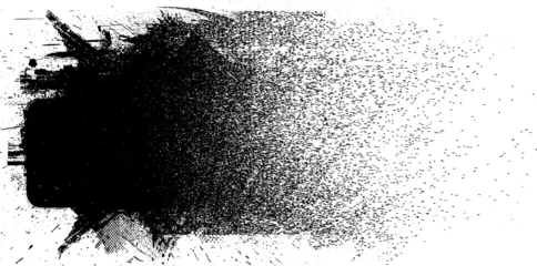 Foto auf Acrylglas Sprayed black line .Graffiti art design . Noise dispersion logo . Spray effect .Grunge, grainy, gritty texture . Distressed element .vector  © miloje