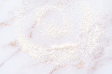 Flour on a marble surface