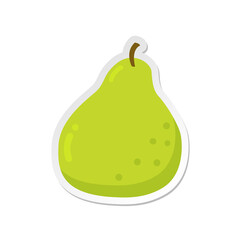 Green pear fruit. Ripe pear clipart icon. flat vector