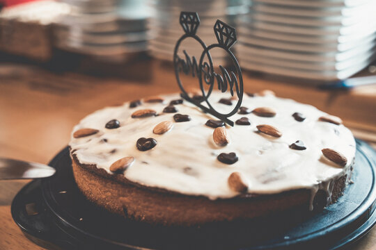 Kuchen, Hochzeitskuchen, Mr & Mrs, Mandelkuchen, Bierkuchen
