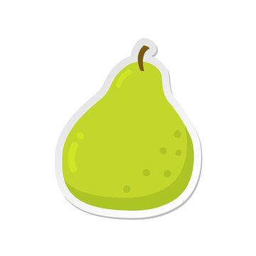 recommend clip art: Green pear fruit. Ripe pear clipart icon. flat vector