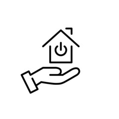 Fototapeta na wymiar Secure locked smart home control icon. Pixel perfect, editable stroke line