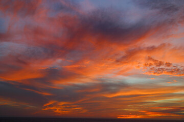 Fototapeta na wymiar Carpinteria California sunsets after passing storms
