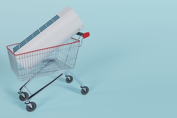 air conditioning (split) in the shopping cart 3d